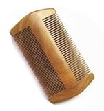 Myhsmooth GS-S2M-N2F Pack of 2 Pcs Handmade Natural Green Sandalwood No Static Comb-pocket Comb (Beard) with Aromatic Scent for Long and Short Beards-perfect Mustache Comb(4