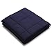 YnM 20lbs Weighted Blanket for Adults, Cotton Heavy Bed Throw Blanket with Cooling Glass Beads for All Season Use, Ideal for One Person of 190lbs (60x80 Inches, Queen Bed, Navy)