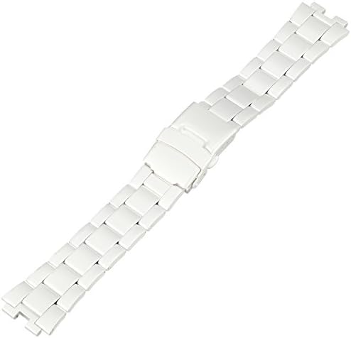 WHBLC22001 22mm White Watch Band Compatible with Pebble Steel