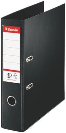 Esselte A4 Lever Arch File, Black, 72 mm Spine, Plastic, Vivida Range, 811370, 500 Sheets Capacity, A4 75 mm