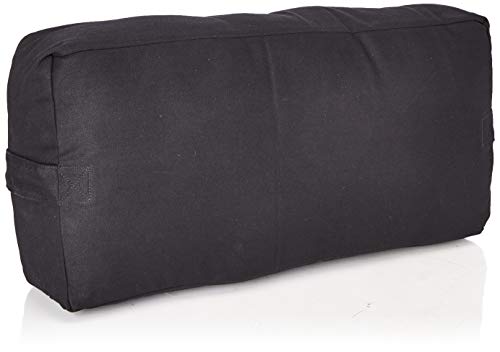 YogaDirect Black Supportive Rectangular Cotton Yoga Bolster