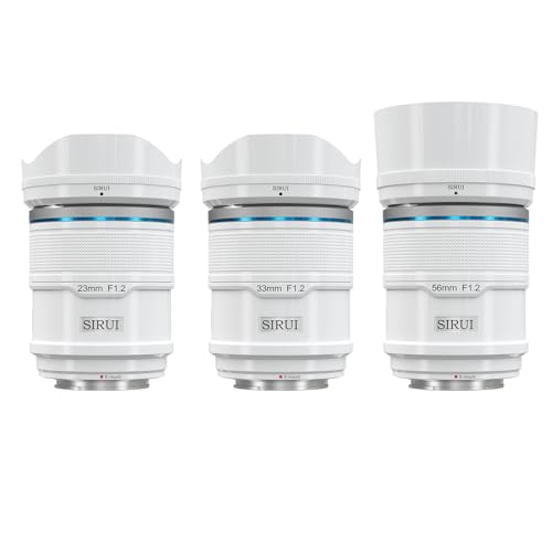 SIRUI Sniper Autofokus-Objektiv-Kit 23mm/33mm/56mm f/1.2 – APS-C für Sony E-Mount (A5, A6, FX30, ZV-E10) – Weiß