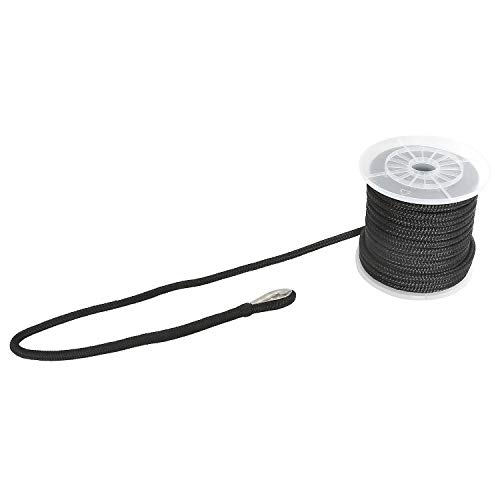image for NovelBee 3/8 Inch X 50 Feet Double Braid Nylon Anchor Line with Stainl