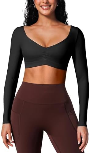 Amazon.com: CRZ YOGA Women's Long Sleeve Crop Top Quick Dry