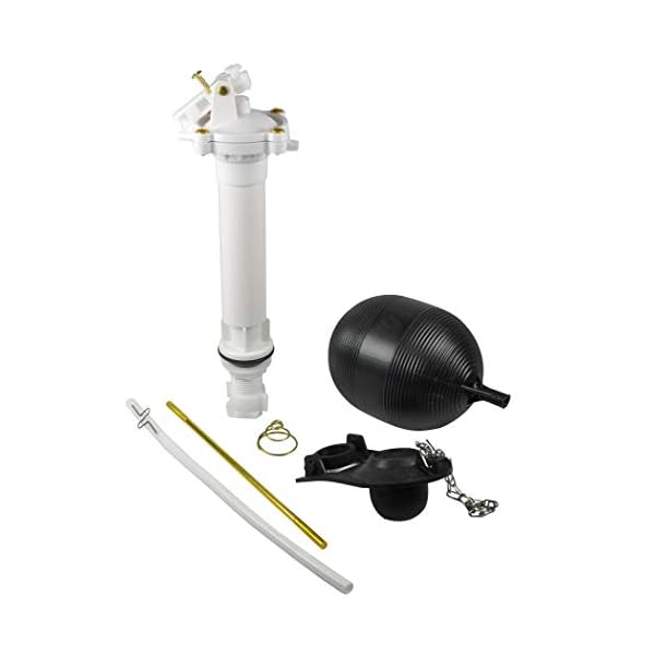 Danco 80816 Complete Toilet Repair Kit Fill Valve, Flapper, Rod, Float Replacement, White