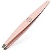 Eyebrow Tweezers | Precision Slanted Tweezers for Ingrown Hair and Brow Plucking | Perfectly Aligned Slant Tip with Strong Grip | Removal of Splinters, Ticks & Glass - Light Pink