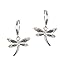 JNX Green Abalone Dragonfly with Filigree Pattern in a Silver-Tone Popcorn Chain & Earrings