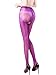 Women Sheer Crotchless Pantyhose Ultra Shiny High Waist Open Crotch Tights Silky Stockings 1pcs Purple