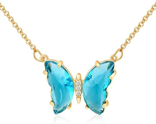 MISS RIGHT Butterfly Y2K Jewelry Necklaces with Birthstones for