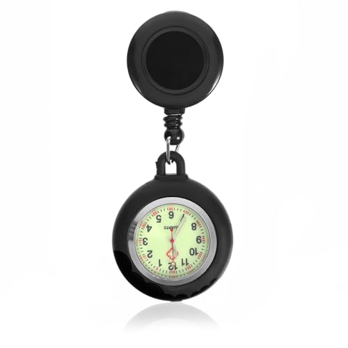 iplusmile Nurse Fob Watch, Retractable Nurse Watch with Second Hand for Nurses Digital Clip on Lapel Watch Portable Pocket Watch for Nurses Doctors Students Women