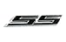 Muzzys BLACK SS Chrome Super Sport Emblem Badge 3M Universal Stick On Sticker Trunk Fender Bumper Grill Grille