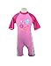 TFJH E Girls Long Sleeve Swimsuits UPF 50+ Swimwear Rash Guard Bathing Suit with Zip (5-6Years(Tag.No.104/110), Pink)