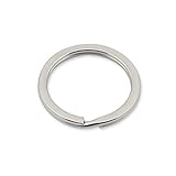 Yasorn 50-pack Stainless Steel Diameter 28mm Split Flat Key Ring Keyring Keychain