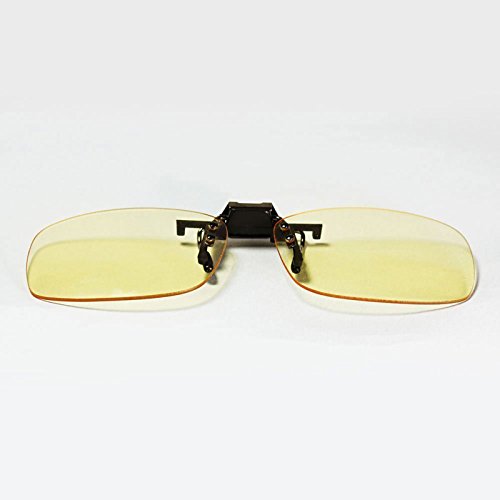 HornetTek YEL201 Computer & Gaming Glasses Clip-On with Blue Light Protection & UV Filter Eyewear Flip-Up Clip-On