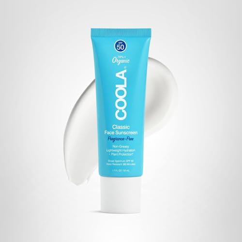 COOLA Organic Face Sunscreen SPF 50 Sunblock Lotion, Dermatologist Tested Skin Care for Daily Protection, Vegan and Gluten Free, Fragrance Free, 1.7 Fl Oz.