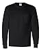 Gildan Men's Ultra Cotton Long Sleeves Pocket T-Shirt_Black_XL