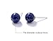Elensan 6mm Blue Lapis Lazuli Ball Stud Earrings with Sterling Silver for Woman