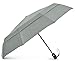 EEZ-Y Travel Umbrellas for Rain - Wind Resistant w/Open Close Button - Grey