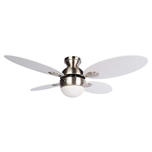 NOMA Scandinavian White Ceiling Fan with Light 42Inch Dimmable Flush