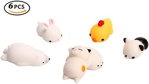 6PCS Mini Squishy Squeeze Stretchy Animal Seals Healing Toys - Soft Kawaii Cute Slow Rising - for Kids Adults Reduce Stress Pressure Press