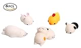 6PCS Mini Squishy Squeeze Stretchy Animal Seals Healing Toys - Soft Kawaii Cute Slow Rising - for Kids Adults Reduce Stress Pressure Press