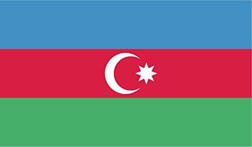 2-Pack Azerbaijan Flag Decal Sticker | 5-Inches By 3-Inches | Premium Quality Vinyl | PD379