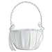 TOOGOO(R) Romantic White Satin Bowknot PEARL Flower Girl Basket Wedding Ceremony Party