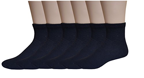 6 Pairs Lose Fit Non Binding Top Physician Approved Therapeutic Diabetic Low Cut Ankle Socks (9-11, Black )