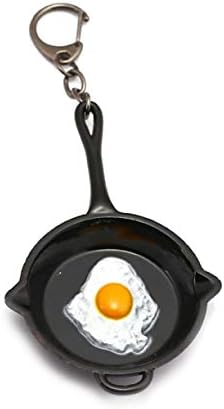 Yuwooben Fashion PUBG Frying Pan Keychain Metal Hot Game Playerunknown's Battlegrounds Keyring For Women And Men Fans(None Black keychain.)