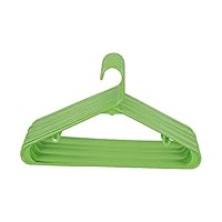 FuLov Premium Plastic Hangers, Pack of 20, Adult Standard Non-Slip Strong Everyday Use, Durable Grooves Tubular, for Vest and Women Undergarments,Green