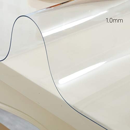 CNZXCO PVC Clear Table top protector Oil-proof Waterproof stain-resistant Tablecloths Table cover Soft glass Dining table pad for wooden, Glass, Marble table Desk-Transparent 90x140cm(35x55inch)
