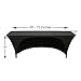 YOUR CHAIR COVERS - Spandex 6 Ft x 18 Inches, Narrow Classroom Open Back Rectangular Training Stretch Tablecloth - Black