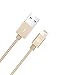 OPSO [Apple MFi Certified] 1M / 3.3 ft Nylon Braided Lightning 8-pin to USB Charging Cable/Cord for iPhone 7 6s 6 Plus 5s 5,iPad Pro Mini iPod - Gold