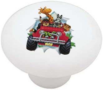 Jungle Animal Jeep Ceramic Drawer Knob Cabinet And Furniture