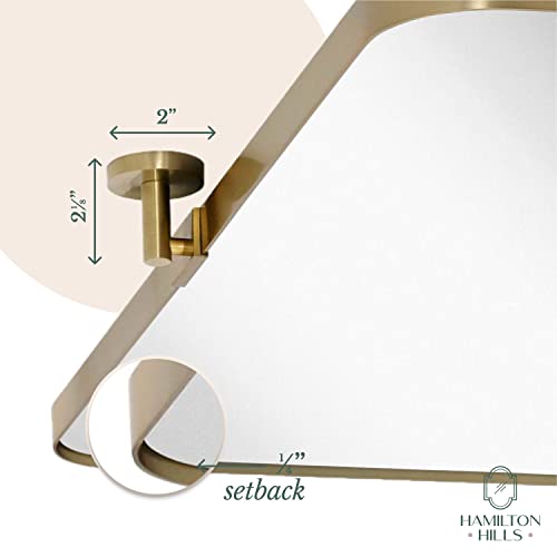 Hamilton Hills 22x30 inch Brushed Gold Metal Framed Mirror Pivot