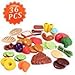 Lumiparty Pretend Play Food (36PCS), Funslane Vegetables Fruits and Pastries Play Food Toys for Kids, Toddler Kitchen Food
