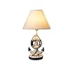 BAYCHEER Navy Blue Anchor Plug Table Lamps Fabric and Resin White and Blue Night Light with Rope Reading Light Nautical Style Resin Desk Lamp for Bedroom Kids Room Bedside Nightstand Office,B 31VcmP4TrRL. SS100