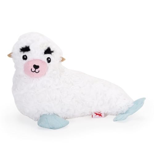 Kikkerland Kobe Seal Plush Squeaker Stuffed Animal Squeaky Dog Toy, for Small & Medium Dogs