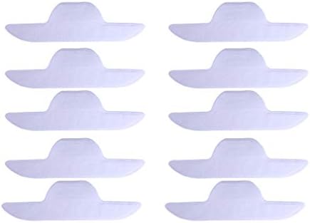 YIYEZI 1/10/100 Pcs White Collar Sweat Pads Disposable Collar Shirt Protector Self-Adhesive Neck Liner Pads for Women and Men (10)
