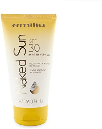 Emilia Naked Sun Clear Body Sunscreen - Waterproof Sunscreen SPF 30- Best Sun Protection Gel and Moisturizer - Paraben and Sulfate Free Sun Block with Red Algae and Vitamin E - 4.2 fl. oz