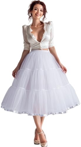 petticoat for midi dress Vintage Style Cotton Midi Petticoat-Small & 3XL