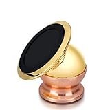 Lwang 360° Degree Rotating Super Car Universal Phone Magnetic Car Mount Kit Car Holder GPS Stand Mount Phone Holder Magnetic - Car Dash Stand [ Steel Ball & Magnet Socket] (rose gold)
