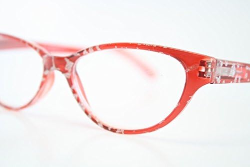 Red Cat Eye Reading Glasses +1.25 Vintage Style Glitter Cateye Retro Eyeglass