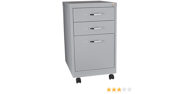 Amazon Com Hirsh Soho 19 In Deep 3 Drawer Mobile Filing Cabinet In Platinum Office Products
