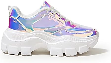 Women's Chunky Sport Sneakers - Lightweight Platform Trainers, Black, Size 5.5 US, Fashion Dorky Bottom Shoes