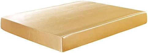 Yovoro Luxury Satin Fitted Bottom Sheet 12 Inch Deep Pocket Beige Full Size