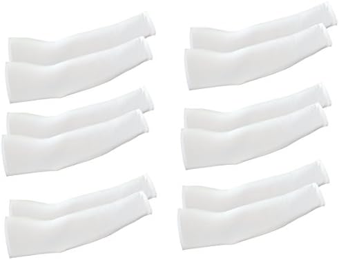 Keeble Outlets UV Arm Sleeves (6 Pairs) White - Universal Fit Sleeves to Protect Your Skin From Sun Exposure