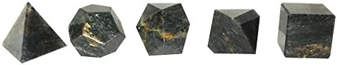 Healing Crystal Reiki 5 Pieces, Hemelite Stone Platonic Solids Sacred Geometry Set