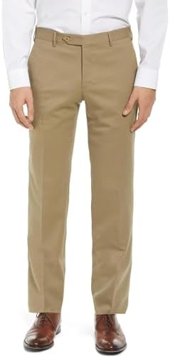 Slim Fit Mens Beige Dress Pants Formal Slacks Flat Front No Pleats (28) at  Amazon Men's Clothing store