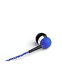 tweedz sin enredos auriculares cancelación de ruido auriculares in ear con nylon trenzado cuerdas, color azul